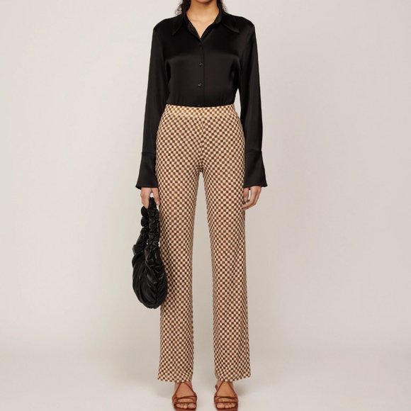 Nanushka Pants - nanushka yogi checkered mesh pants sweatpants